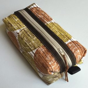 Vintage circles boxy zippered pouch, Handmade in France MIOLO By Jools product image