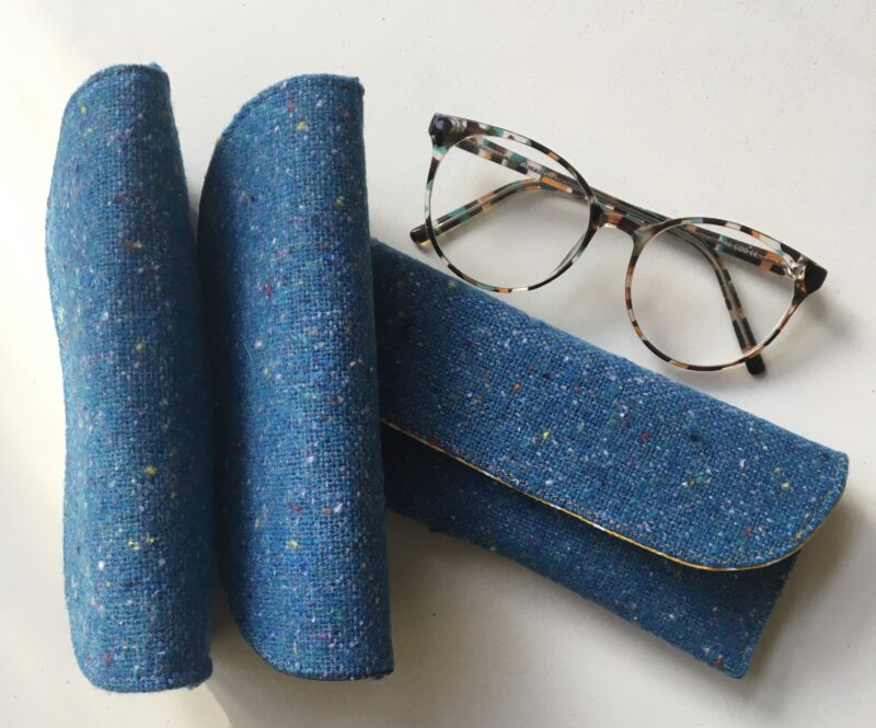 Natural wool glasses case exterior view